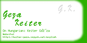 geza keiter business card